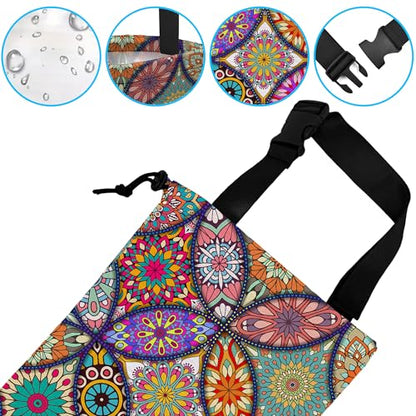 Car Trash Bag Hanging Mandala Flower Car Trash Can Waterproof Garbage Bag Hanging for Car Back Seat - color: Mandala Flower