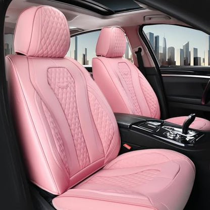 Coverado Car Seat Covers Full Set, Pink Seat Covers, Waterproof Car Seat Cover, Car Seat Cushion, Car Seat Covers Front Seats Back Seat Covers, Car Seat Protector Universal Fit Most Cars - color: Pink, size: FullSet