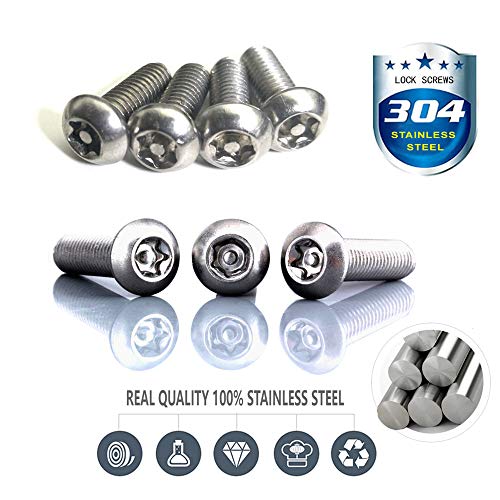 Aootf Stainless Steel License Plate Screws - Anti Theft License Plate Frame Bolts Tamper Resistant Fasteners | 1/4"(M6) Security Machine Screws | Qty 8 | for Protection License Plates on Cars Trucks - size: Black Machine Screws - 8 Count