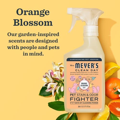 Mrs. MEYER'S CLEAN DAY Pet Stain & Odor Fighter,Orange Blossom Scent,16oz,(Pack of 2) - size: 16 Fl Oz (Pack of 2)