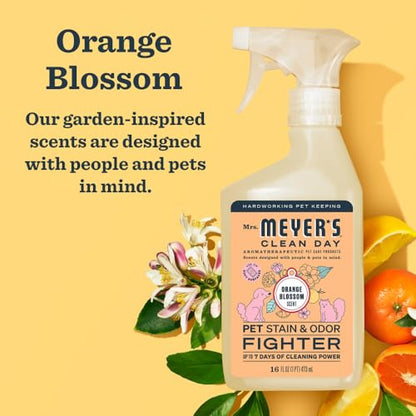 Mrs. MEYER'S CLEAN DAY Pet Stain & Odor Fighter,Orange Blossom Scent,16oz,(Pack of 2) - size: 16 Fl Oz (Pack of 2)