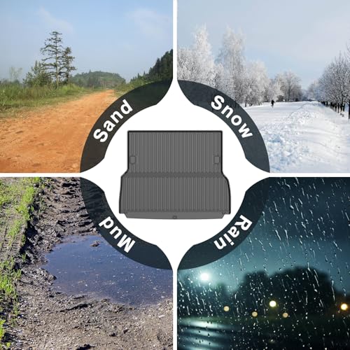 AOMSAZTO Floor Mats and Cargo Mat Backrest Mat Compatible with Toyota Land Cruiser & Lexus GX550 2024 2025 - All Weather TPE Waterproof Anti-Slip Floor Liner and Trunk Mat Car Mat (Only for 5 Seat) - style: 2024-2025 | For Toyota Land Cruiser | Full Set