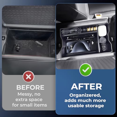 Center Console Organizer Tray Storage Box for Toyota RAV4 2026, Interior Accessories Armrest Insert Tray Storage Box for 2026 RAV 4, Black - style: 12) Fits for Toyota RAV4 2026