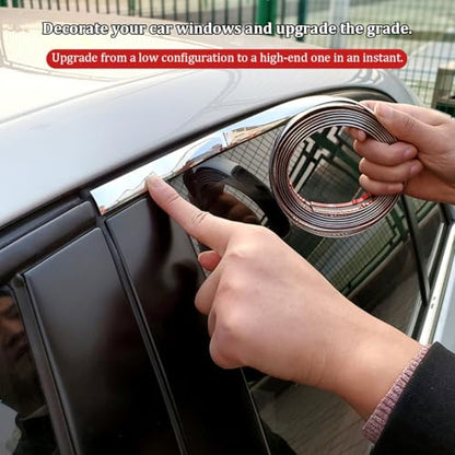 16FT Car Trim Strip, 10mm Scratch-Proof Self-Adhesive Vehicle Exterior and Interior Molding Trim, Automotive Body Side Decorative Strip, Universal for SUV Automobile Truck - size: 10mm