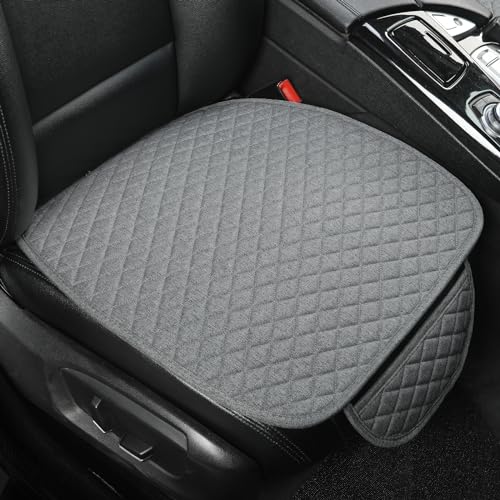 West Llama Linen Car Seat Covers,Bottom Seat Covers for Cars Include 1 Piece Front Driver Seat Pad Mat Universal Fits 90% Vehicles,SUVs,Cars,Sedans(1Piece-Gray) - color: A-Gray, size: 1 Front Bottom Seat Covers
