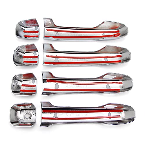 Dreamseek Door Handle Cover for Toyota Land Cruiser Prado J150 J200 LC200 Lexus GX460 2010-2022 Molding Chrome Exterior Trim Decoration Protector Cap w/Smart Keyhole