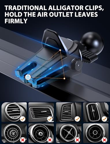 Wireless Car Charger, MOKPR 15W Fast Charging Auto-Clamping Car Charger Phone Mount Air Vent Cell Phone Holder for iPhone 16/15/14/13/13 Pro/12 pro/12/11, for Samsung Galaxy S23/S22/S21/S20, etc - color: Royal blue