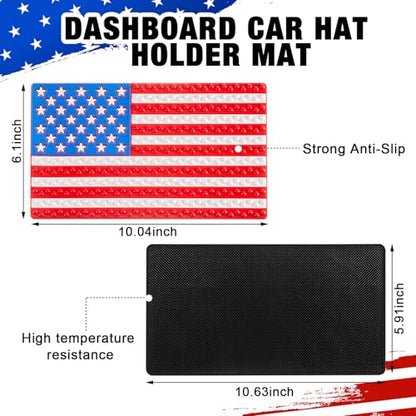 2PCS Cowboy Hat Dashboard Holder Mat – Anti-Slip Hat Shape Protector for Truck & Pickup SUV Dash – Heat-Resistant Mat for Car, Secures Hats and Items on The Road
