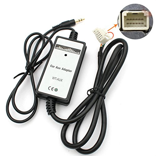 Car Auido AUX Input, 3.5mm AUX Adapter CD Changer for Toyota Camry 2005-2011, Avensis 2003-2011, Corolla 2005-2011, Tacoma 2004-2008, RAV4 2004-2011 - style: AUX