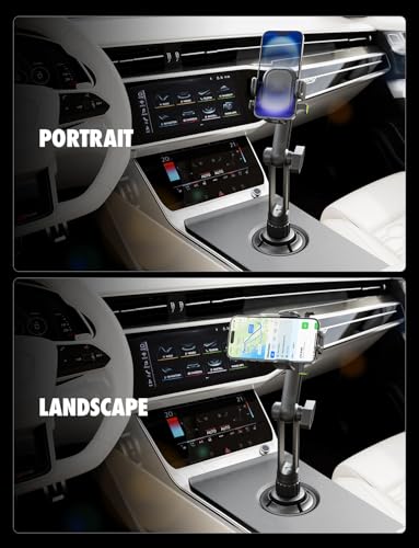 Bracketron OneClick Cup Phone Holder for Car - Universal Cup Holder Phone Mount, Fits Devices up to 4.2", 360° Rotation with Twist-Expand Base & Folding Support Legs