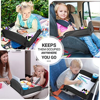 COOLBEBE Kids Travel Tray for Toddler Car Seat, Lap Tray, Carseat Table Tray for Kids, Travel Tray for Airplane, Black - color: Black-1