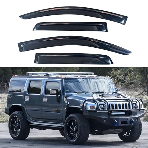 IG Window Visors Fit for 2003-2009 Hummer H2, Out-Channel Rain Guards Vent Wind Deflectors 4PC, Car Accessories for 03-09 Hummer H2 - size: 2003-2009 H2