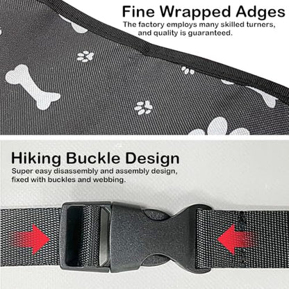 Dog Car Seat Cover for Back Seat，Back Seat Pet Cover for Daily Life, Convenience Waterproof & Nonslip Seat Covers for Pet (Black - Bone) - color: Black - Bone