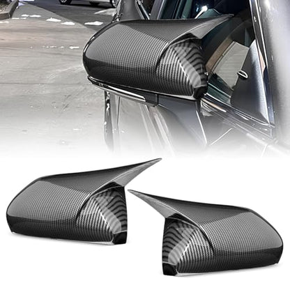 ACLONG Carbon Fiber Mirror Cover Caps Fit for Toyota Camry 2018 2019 2020 2021 2022 2023 2024 2025- Rearview Side Mirror Covers-Ox Horn Design, Left Driver Side & Right Passenger Side,1 Pair - size: Fit for Camry 2018-2025-Ox Horn-Carbon Fiber