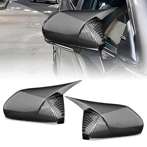 Carbon Fiber Mirror Cover Caps Fit for Toyota Camry 2018 2019 2020 2021 2022 2023 2024 2025- Rearview Side Mirror Covers-Ox Horn Design, Left Driver Side & Right Passenger Side,1 Pair - size: Fit for Camry 2018-2025-Ox Horn-Carbon Fiber