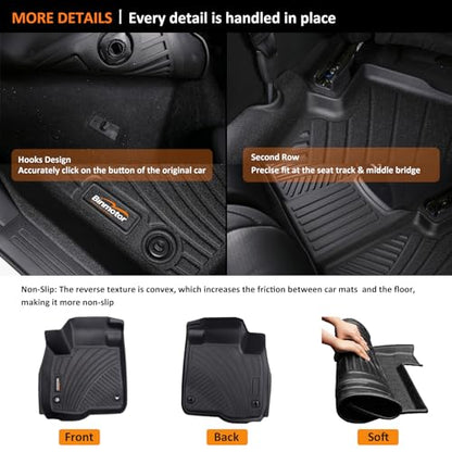 Binmotor-Floor Mats & Cargo Liner Set for Nissan Kicks 2024 2023 2022-2018, All Weather Mats Cargo Trunk Mat Waterproof Car Mats for Nissan Kicks Accessories Custom Fit - style: 1) Car Mats for Nissan Kicks (2018-2024)