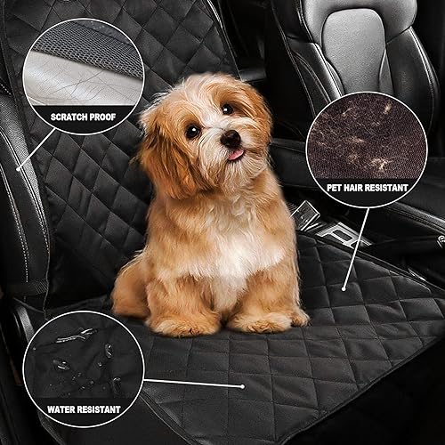 AsFrost Dog Seat Cover Cars Trucks SUVs, Thick 600D Heavy Duty Pets Car Seat Cover, Waterproof & Wear-Resistant Durable Nonslip Backing & Hammock Convertible, Black, 2 Pack - color: black, size: 2 PCS