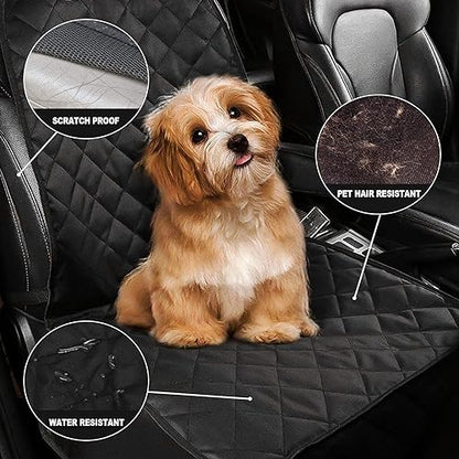 AsFrost Dog Seat Cover Cars Trucks SUVs, Thick 600D Waterproof Pet Car Seat Cover Dog, Heavy Duty & Wear-Resistant Durable Nonslip Backing with Side Flaps, Scratchproof Dog Front Seat Cover - color: black, size: 1 PCS