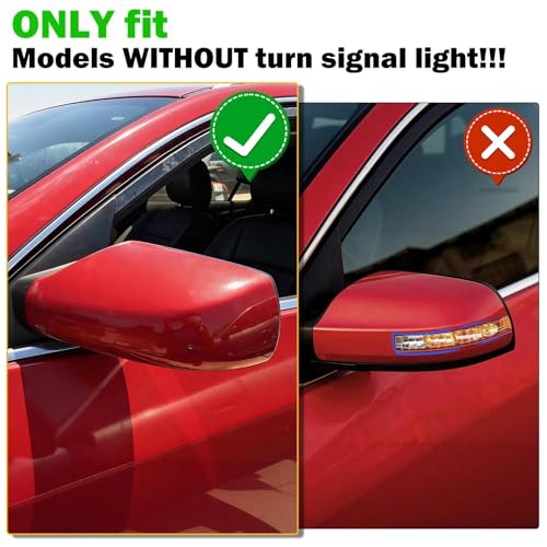 Moonlinks Mirror Cover Replacement Compatible With Nissan Altima 2.5L 2007 2008 2009 2010 2011 2012, Red Left Driver Side Clip-on Mirror Cap WITHOUT Turn Signal, Replace for 96302-JB13E (Red) - color: Left Red