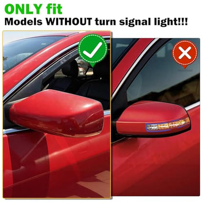 Moonlinks Mirror Cover Replacement Compatible With Nissan Altima 2.5L 2007 2008 2009 2010 2011 2012, Red Left Driver Side Clip-on Mirror Cap WITHOUT Turn Signal, Replace for 96302-JB13E (Red) - color: Left Red