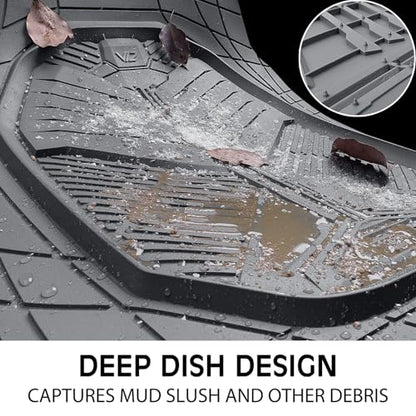 CAR PASS Heavy Duty Rubber Car Mats with Cargo Liner, Deep-Dish Car Floor Mats and Trunk Mat All Weather, Universal Trim-to-Fit for SUVs Trucks Sedans, Waterproof Anti-Slip, Trimmable V12 Gray - color: Gray Full Set
