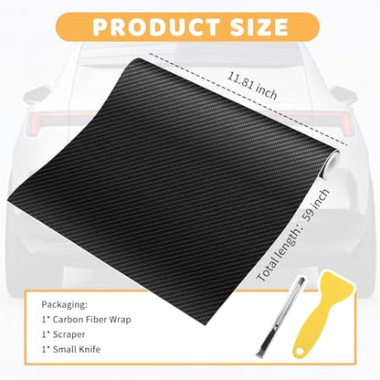1FTx5FT Carbon Fiber Wrap for Cars,Stylish 3D Carbon Fiber Vinyl Wrap Kit with Tool for Auto Interior/Exterior,Scratch-Resistant Carbons Fibers Tape Stickers for Car/Truck/SUV