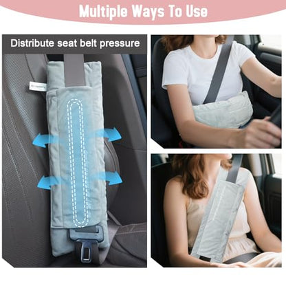 Seat Belt Pillow for Post Surgery, Heart Surgery Pillow, Protector for Breast Cancer, Mastectomy Seatbelt Cushion, Hysterectomy Recovery Pads Must Haves for Adults(Light Gray)