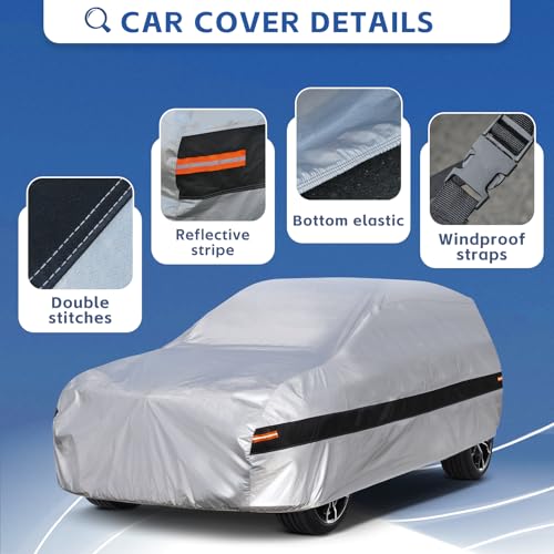 10 Layers SUV Car Cover Custom Fit for BMW X7 (2018-2024) Waterproof All Weather for Automobiles, Outdoor Full Cover Rain Sun UV Protection.Silver - size: Custom Fit for BMW X7