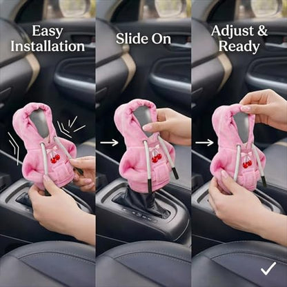 Highland Cow Gear Shift Hoodie, Universal Car Shift Knob Cover,Aesthetic Manual Automatic Stick Shifter Cover Mini Hoodie, Highland Cow Car Accessories,Cows Gifts for Women Men Drivers - color: Highland Cow