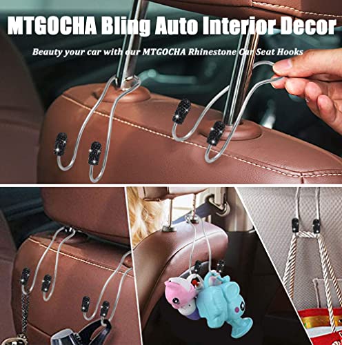 Car Headrest Hooks Car Purse Hook(2 Pack),Bling Car Bag Hooks, Car Hook for Purses and Bags Cute Metal Car Purse Holder Hook, Bling Car Accessories for Women, Black - color: Black