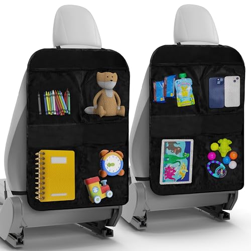 Todays Kids 2 Pack Kick Mats Back Seat Protector - Backseat Car Organizer for Kids, Car Storage Organizer, Back Seat Cars Organizers, Cars Organizers Backs Seats, Travel Accessories, 4 Pockets - color: 4 Pockets