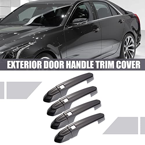 X AUTOHAUX Exterior Outside Door Handle Cover Kit Front Rear Left Right for Cadillac XT4 XT5 XT6 CT4 CT6 CTS ATS XTS 2013-2021 Gloss Black - color: Gloss Black