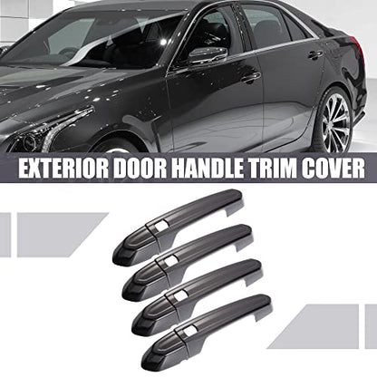 X AUTOHAUX Exterior Outside Door Handle Cover Kit Front Rear Left Right for Cadillac XT4 XT5 XT6 CT4 CT6 CTS ATS XTS 2013-2021 Gloss Black - color: Gloss Black