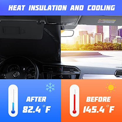 Car Window Shade, 6Pack Set Auto Sun Shades for Side Window Front and Rear Windshield with Storage Pouch for Car, SUV, Van, Truck, Full Sun Protection, Block UV Rays, Keep car Cool (59.5"x27.6"/6PCS) - size: 59.5"x27.6"/6PCS