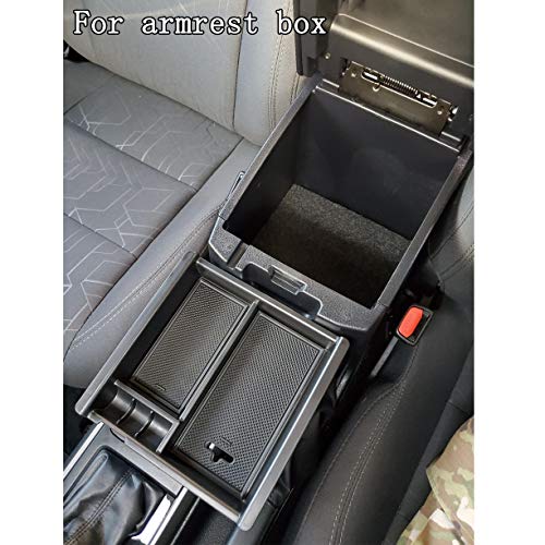 JKCOVER Center Console Accessory Organizer Compatible with Toyota Tacoma 2016 2017 2018 2019 2020 2021 2022 2023, ABS Material Box Insert Tray (Black trim) - color: black