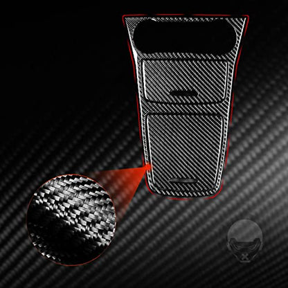 Generic Real Carbon Fiber Center Control Storage Box Surround Frame Cigarette Lighter Storage Box Cover Panel Sticker Cover Compatible with Benz CLA C117 2014-2018 GLA X156 2015-2019 Black - Kit - color: Center Control Storage Box Frame Cigarette Lighter