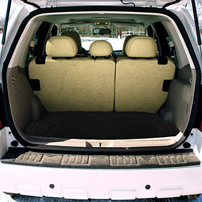 ZONETECH All Weather Rubber Semi Pattern Cargo Liner Trunk Floor Mat – Premium Quality Black Heavy Duty Cargo Trunk Floor Mat - size: 1 PACK