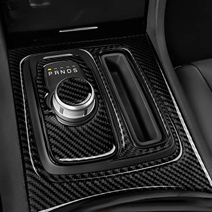 Car Gear Shift Panel Decals for 2015-2023 Chrysler 300 / 300C / 300S / Limited/Touring Accessories Carbon Fiber Interior Stickers - color: Gear Shift Frame