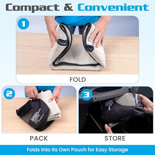 HAPPEGEAR Happeseat Waterproof Car Seat Cover & Protector – Universal Fit Car Seat Towel Cover – Non-Slip Backing, Easy Install & Storage, Machine Washable, Fits Front & Back, Sand - color: Sand