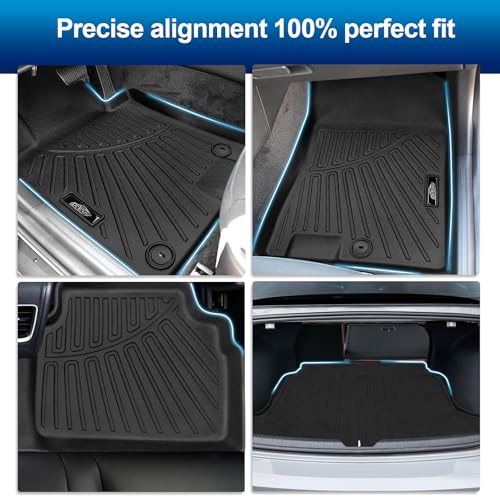 Peleus Floor Mats for Kia K5 (Only FWD Models) 2021-2025 2026 & Hyundai Sonata & Sonata Hybrid 2020-2025 2026,TPE All Weather Protection 2 Rows Car Floor Liners with Cargo Liner for KIA K5 - style: For Kia K5/Hyundai Sonata 2021-2025