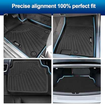 Peleus Floor Mats for Kia K5 (Only FWD Models) 2021-2025 2026 & Hyundai Sonata & Sonata Hybrid 2020-2025 2026,TPE All Weather Protection 2 Rows Car Floor Liners with Cargo Liner for KIA K5 - style: For Kia K5/Hyundai Sonata 2021-2025