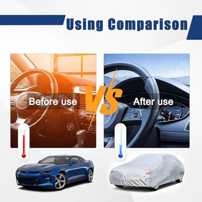 Kayme 6 Layers Car Cover Custom Fit for Chevrolet Chevy Camaro (2010-2025) Waterproof All Weather for Automobiles, Outdoor Full Cover Rain Sun UV Protection.Sliver - size: 14. Custom Fit Chevrolet Camaro