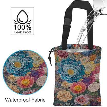 Car Trash Bag Hanging Blooming Flowers Car Trash Can Waterproof Garbage Bag Hanging for Car Back Seat - color: Blooming Flowers