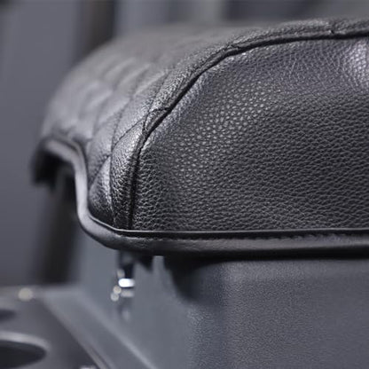 Armrest Box Cover Center Console Pad Compatible with Ineos Grenadier 2020-2024, Comfortable, Breathable, Waterproof Leather Center Console Armrest Cushion (Black) - color: Black