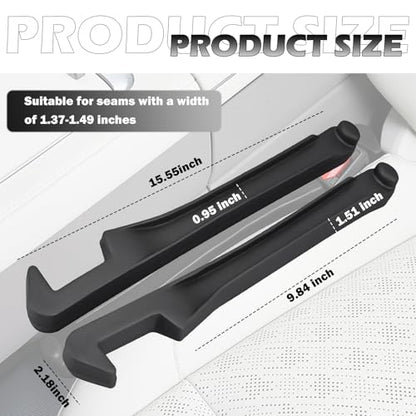 2PCS Car Seat Gap Filler,Upgraded 3 in 1 No Drop Seat Guard for Cars with Hook and Car Phone Holder Design,Universal Cars Seats Spacer Gap Filler for Double-Sided Use