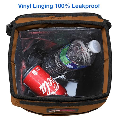 EPAuto Waterproof Car Trash Can with Lid and Storage Pockets, 2.5 Gallon Leakproof, Brown - color: Brown