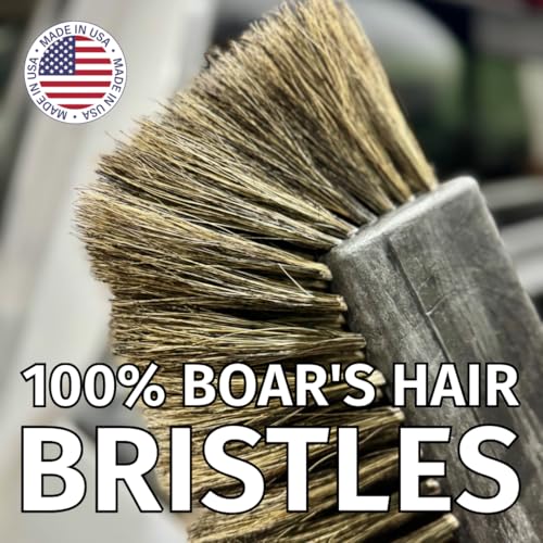 Montana Tri-Angle Boar's Hair Car Wash Brush | Ultra-Soft Bristles for Safe & Effective Cleaning | Scratch-Free Design for Large Trucks, SUVs & RVs | Durable & Lightweight for Easy Use | MB-1800