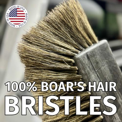 Montana Original Tri-Angle Boar’s Hair Car Wash Brush | Soft, Scratch-Free Cleaning | Telescopic Handle for Large Vehicles | MB-1800-H