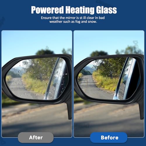 Driver Side Mirror Assembly Compatible with Toyota Corolla 2020-2025 Heated with Turn Signal, Power Adjustable Glass Replace 8794012G00, TO1320394, 8794002926 Black (6Pin Left) - style: 6pin Left