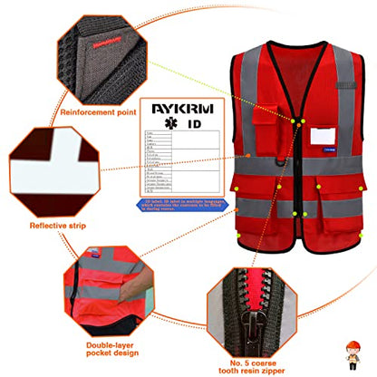 A-SAFETY XSmall construction vest red - color: Red, size: X-Small